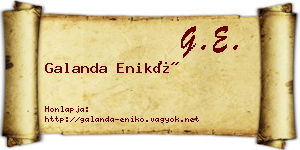 Galanda Enikő névjegykártya